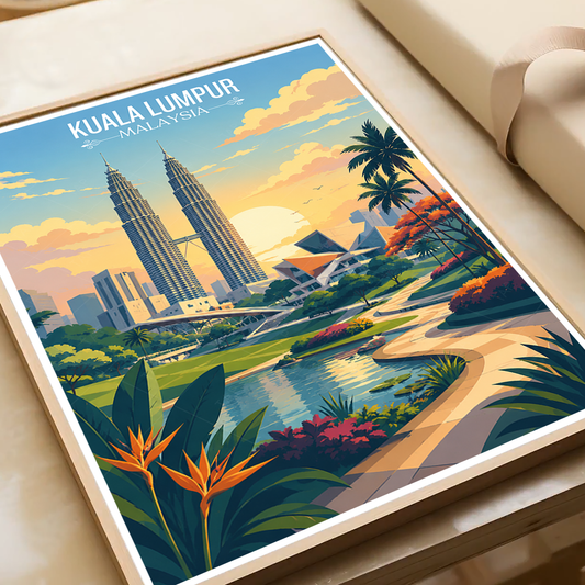 Kuala Lumpur - Malaysia - Vintage Travel Wall Art Poster Print - Art Print - Travel Art Poster