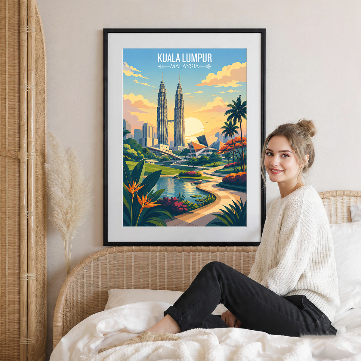 Kuala Lumpur - Malaysia - Vintage Travel Wall Art Poster Print