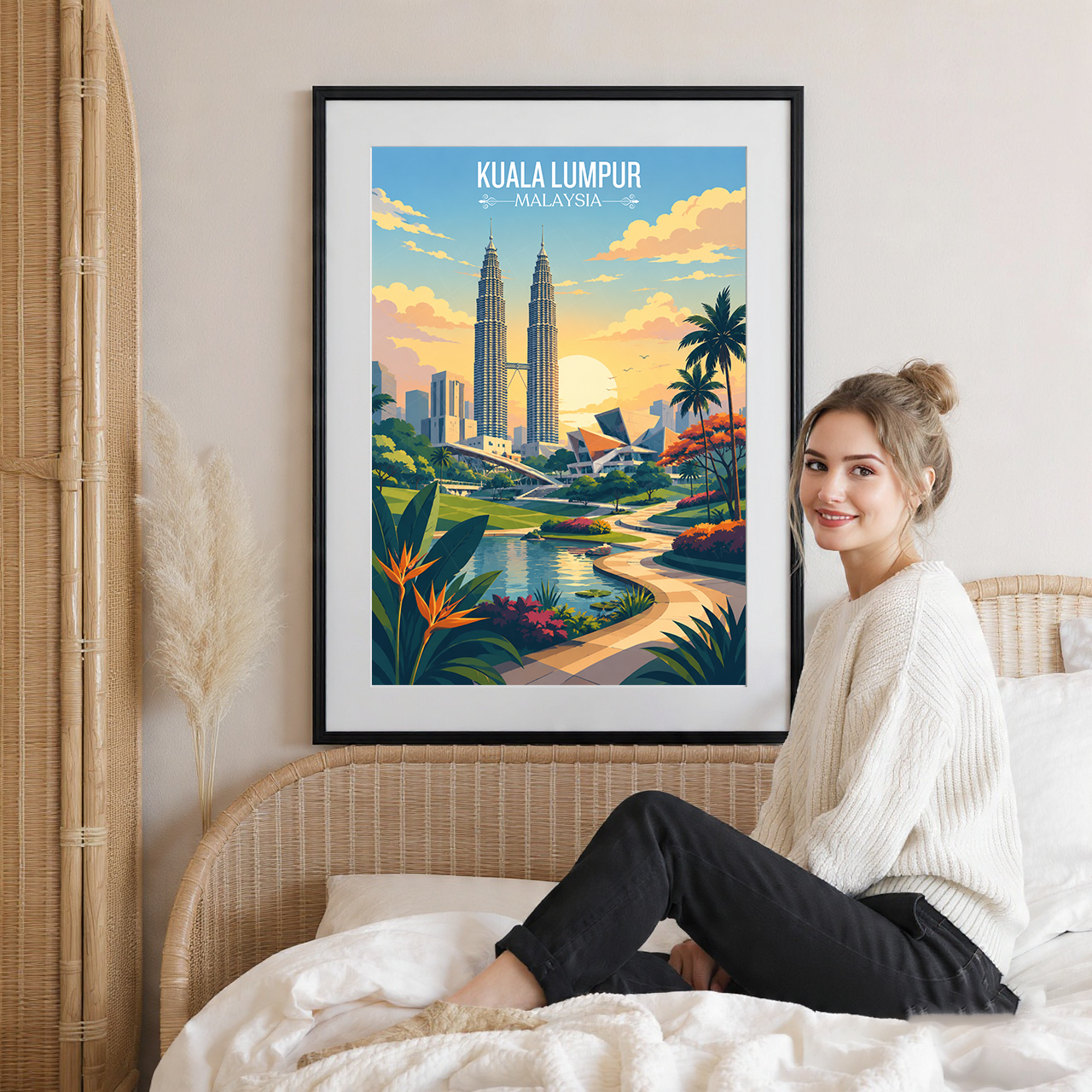 Kuala Lumpur - Malaysia - Vintage Travel Wall Art Poster Print