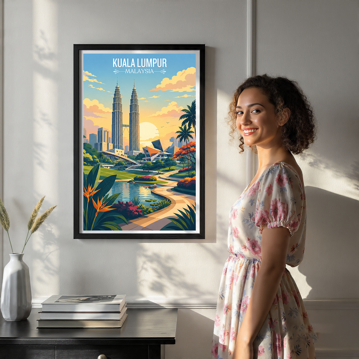 Kuala Lumpur - Malaysia - Vintage Travel Wall Art Poster Print