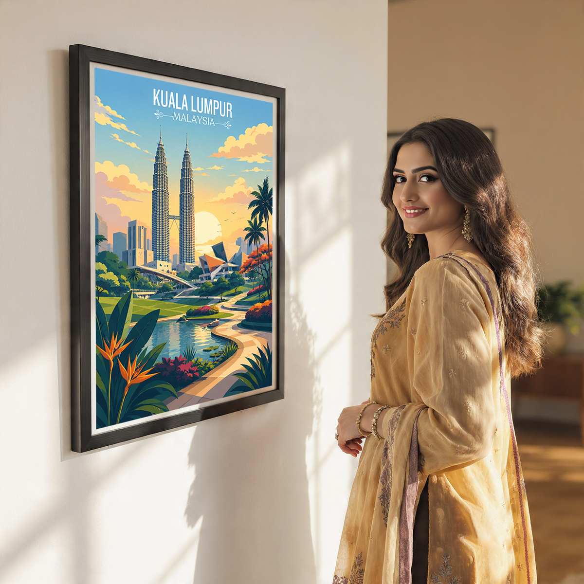 Kuala Lumpur - Malaysia - Vintage Travel Wall Art Poster Print