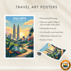 Kuala Lumpur - Malaysia - Vintage Travel Wall Art Poster Print