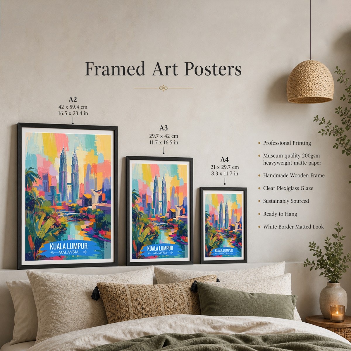Kuala Lumpur - Malaysia - Vintage Travel Wall Art Poster Print