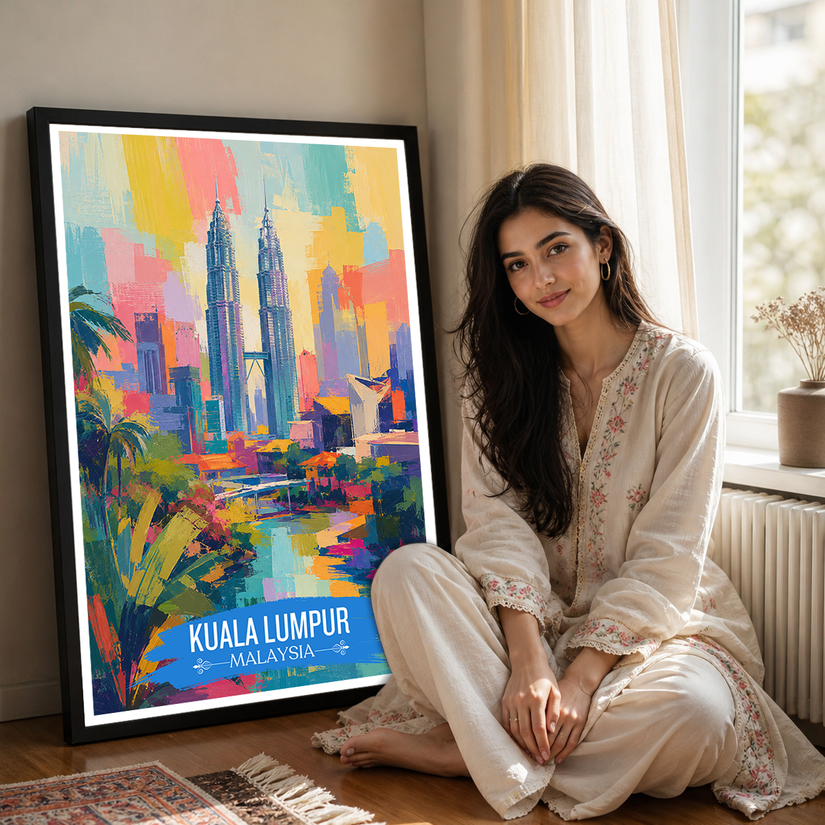 Kuala Lumpur - Malaysia - Vintage Travel Wall Art Poster Print