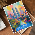 Kuala Lumpur - Malaysia - Vintage Travel Wall Art Poster Print