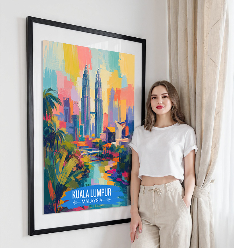 Kuala Lumpur - Malaysia - Vintage Travel Wall Art Poster Print