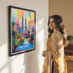 Kuala Lumpur - Malaysia - Vintage Travel Wall Art Poster Print