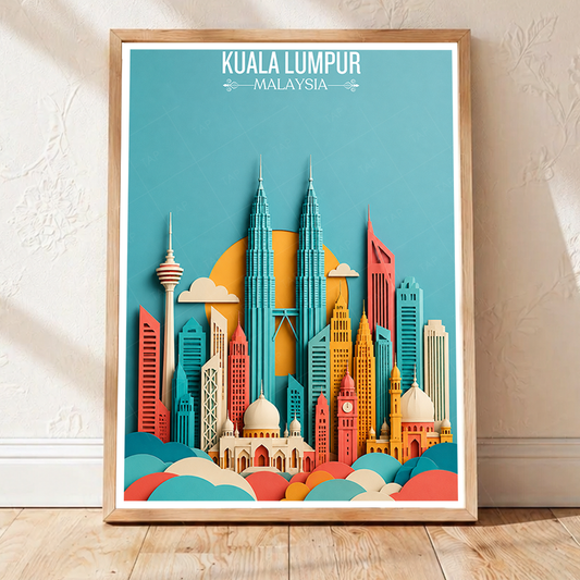 Kuala Lumpur - Malaysia - Vintage Travel Wall Art Poster Print - Art Print - Travel Art Poster