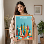 Kuala Lumpur - Malaysia - Vintage Travel Wall Art Poster Print