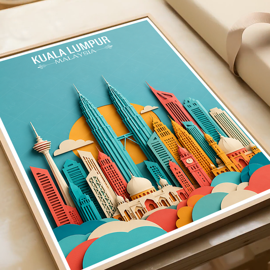 Kuala Lumpur - Malaysia - Vintage Travel Wall Art Poster Print - Art Print - Travel Art Poster