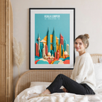 Kuala Lumpur - Malaysia - Vintage Travel Wall Art Poster Print