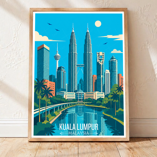 Kuala Lumpur - Malaysia - Vintage Travel Wall Art Poster Print - Art Print - Travel Art Poster