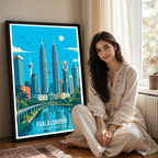 Kuala Lumpur - Malaysia - Vintage Travel Wall Art Poster Print