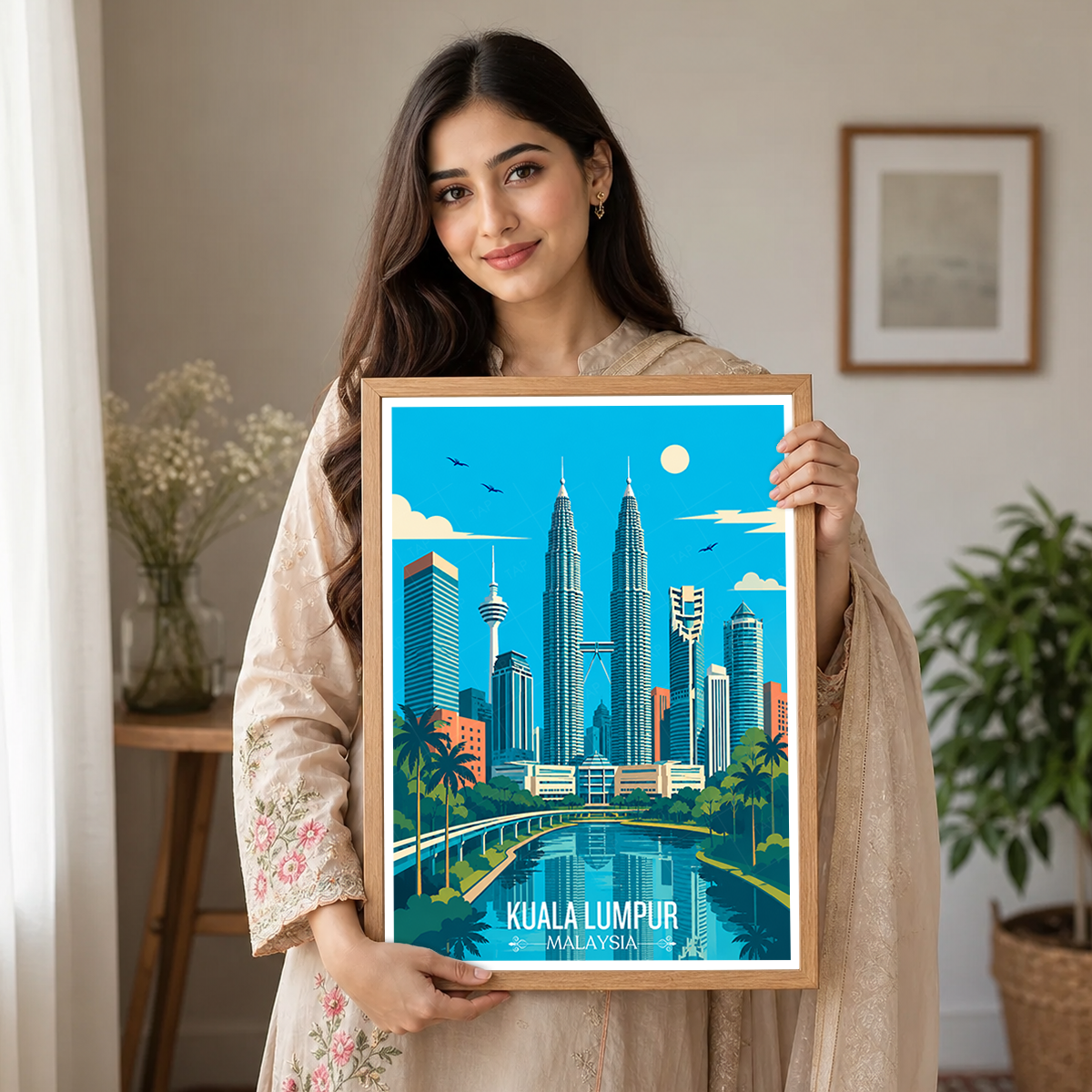 Kuala Lumpur - Malaysia - Vintage Travel Wall Art Poster Print