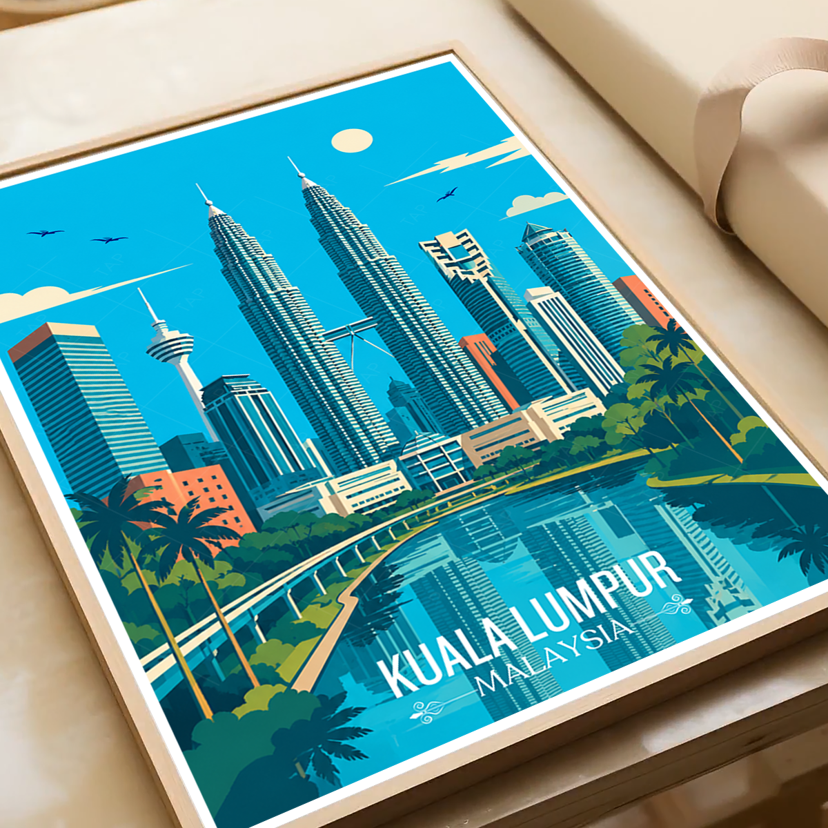 Kuala Lumpur - Malaysia - Vintage Travel Wall Art Poster Print