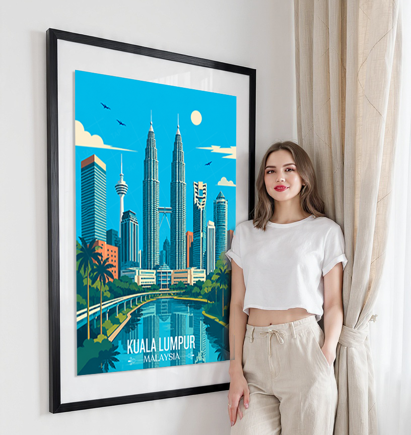Kuala Lumpur - Malaysia - Vintage Travel Wall Art Poster Print