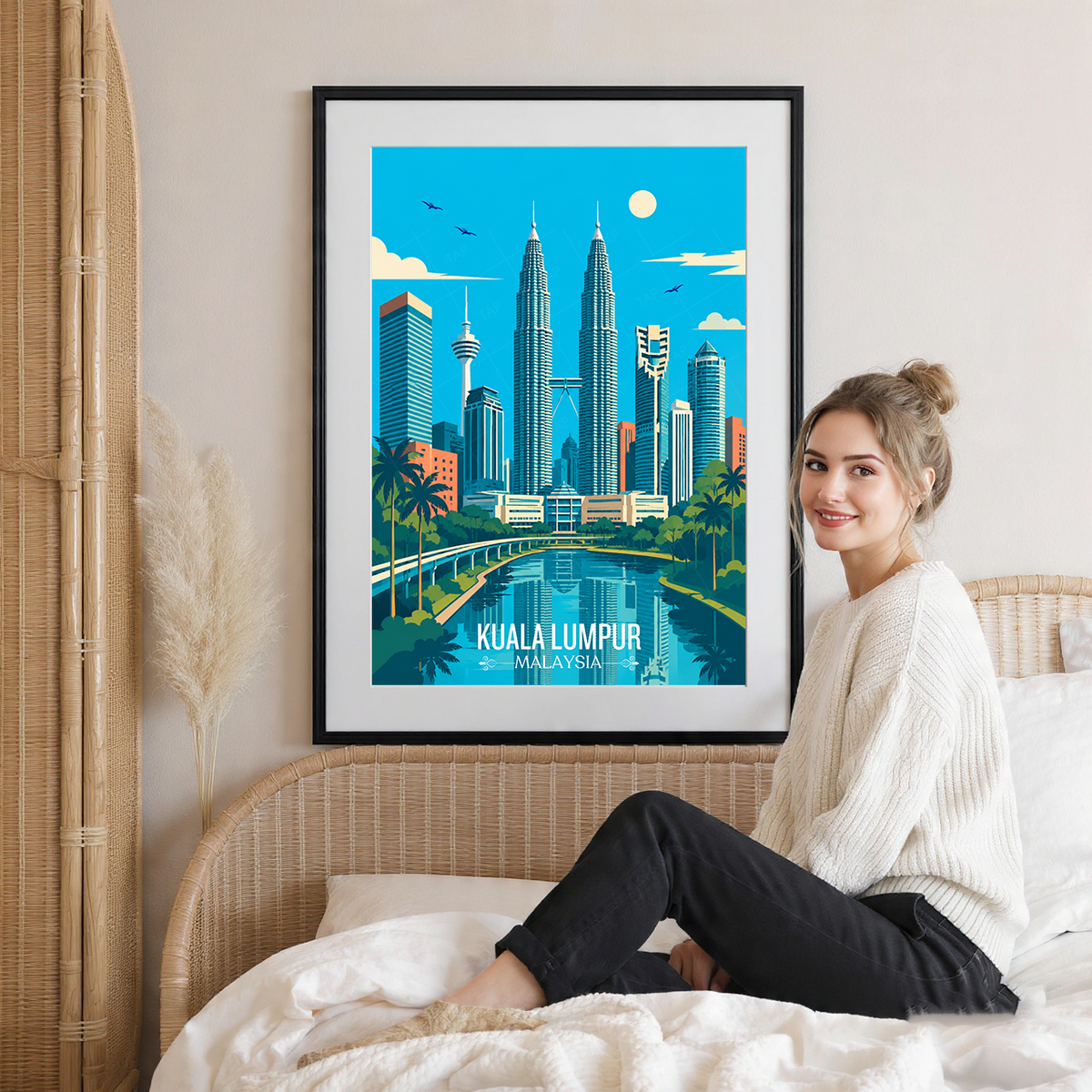 Kuala Lumpur - Malaysia - Vintage Travel Wall Art Poster Print