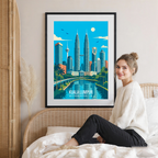 Kuala Lumpur - Malaysia - Vintage Travel Wall Art Poster Print