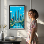 Kuala Lumpur - Malaysia - Vintage Travel Wall Art Poster Print