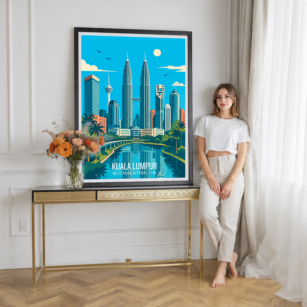 Kuala Lumpur - Malaysia - Vintage Travel Wall Art Poster Print