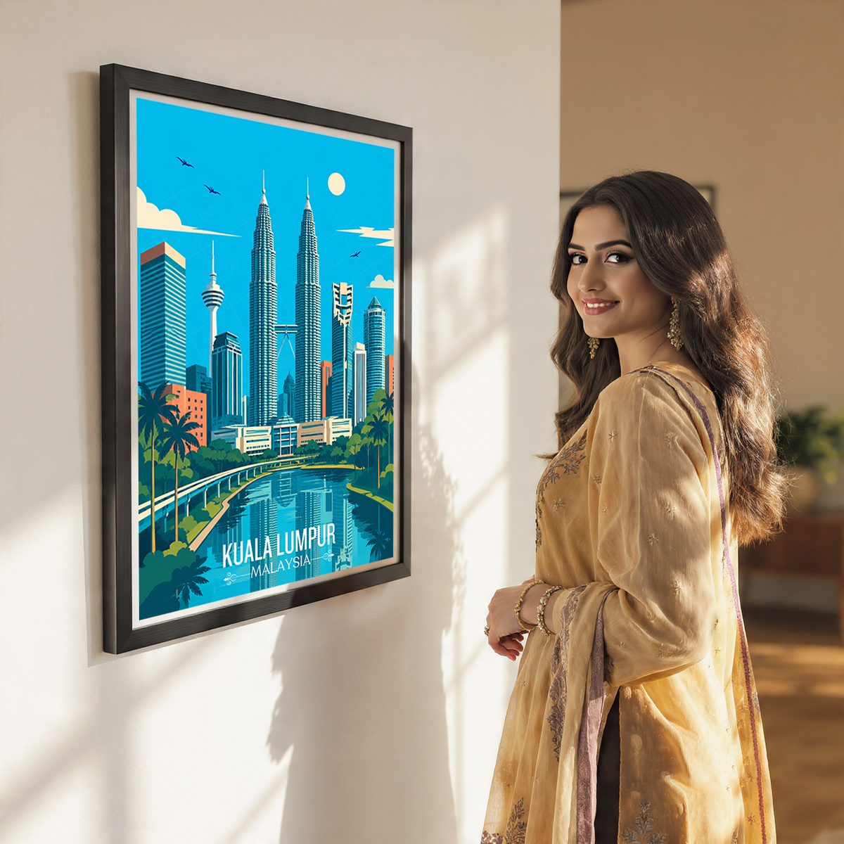 Kuala Lumpur - Malaysia - Vintage Travel Wall Art Poster Print