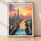 Kuala Lumpur - Malaysia - Vintage Travel Wall Art Poster Print