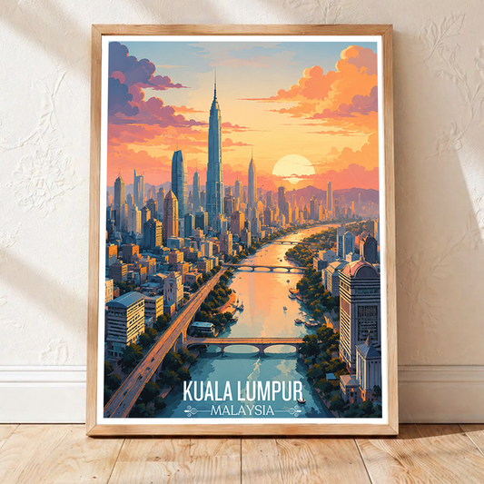 Kuala Lumpur - Malaysia - Vintage Travel Wall Art Poster Print - Art Print - Travel Art Poster