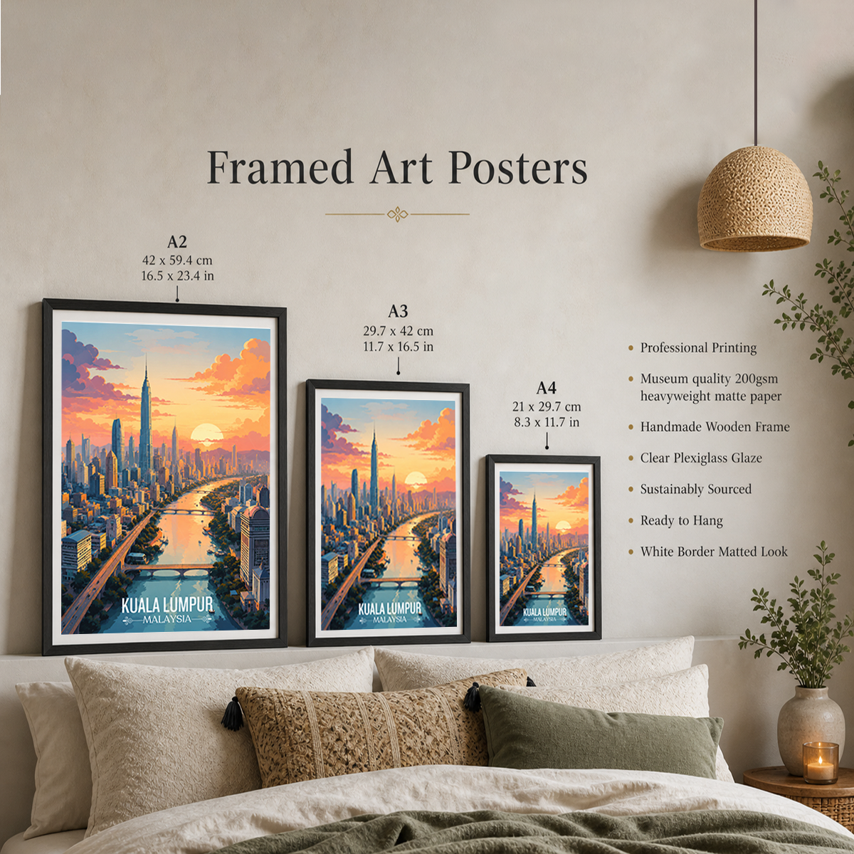 Kuala Lumpur - Malaysia - Vintage Travel Wall Art Poster Print