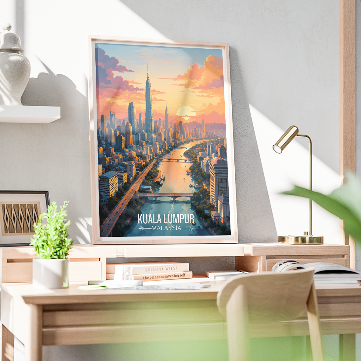 Kuala Lumpur - Malaysia - Vintage Travel Wall Art Poster Print