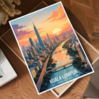 Kuala Lumpur - Malaysia - Vintage Travel Wall Art Poster Print