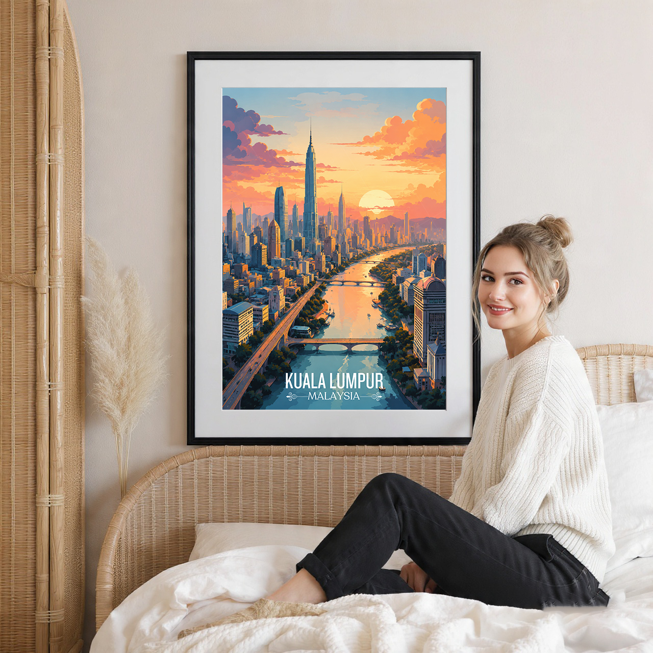 Kuala Lumpur - Malaysia - Vintage Travel Wall Art Poster Print