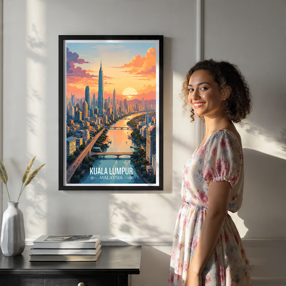 Kuala Lumpur - Malaysia - Vintage Travel Wall Art Poster Print