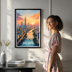 Kuala Lumpur - Malaysia - Vintage Travel Wall Art Poster Print