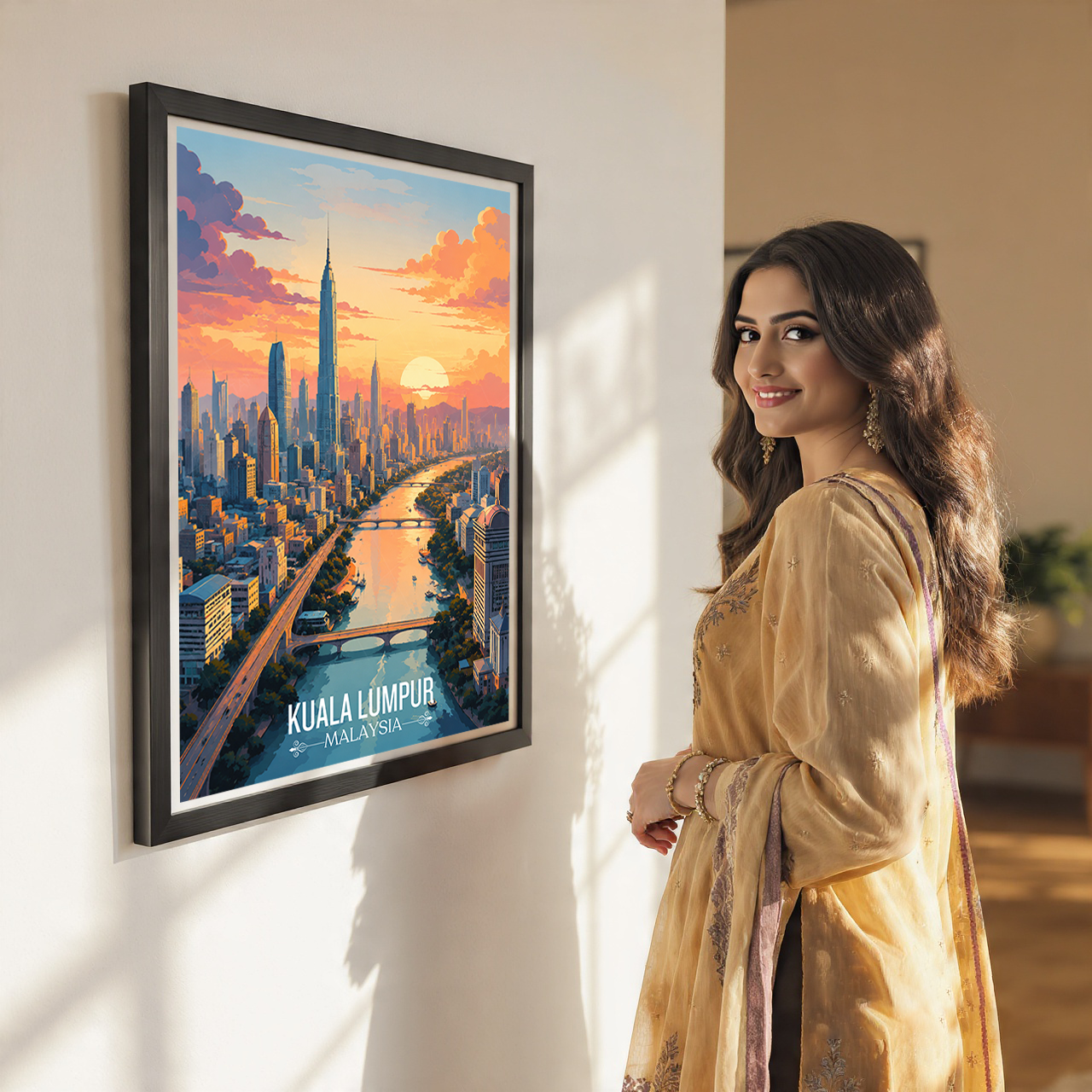 Kuala Lumpur - Malaysia - Vintage Travel Wall Art Poster Print