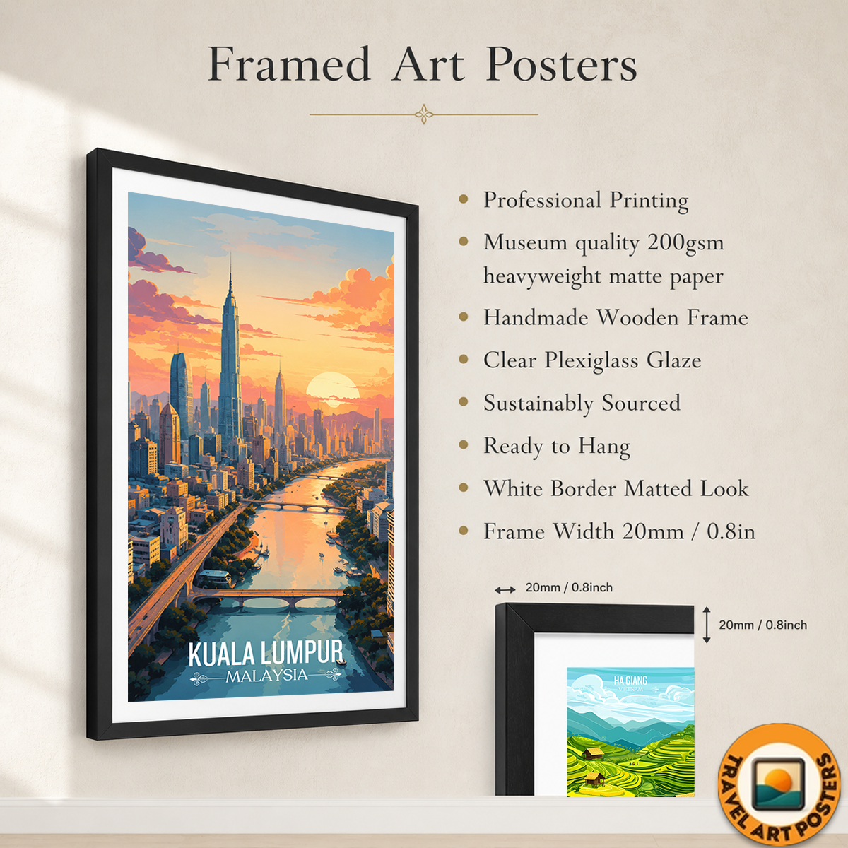 Kuala Lumpur - Malaysia - Vintage Travel Wall Art Poster Print