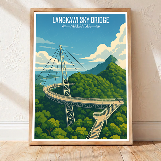 Langkawi Sky Bridge - Malaysia - Travel Wall Art Deco Poster Print - Art Print - Travel Art Poster