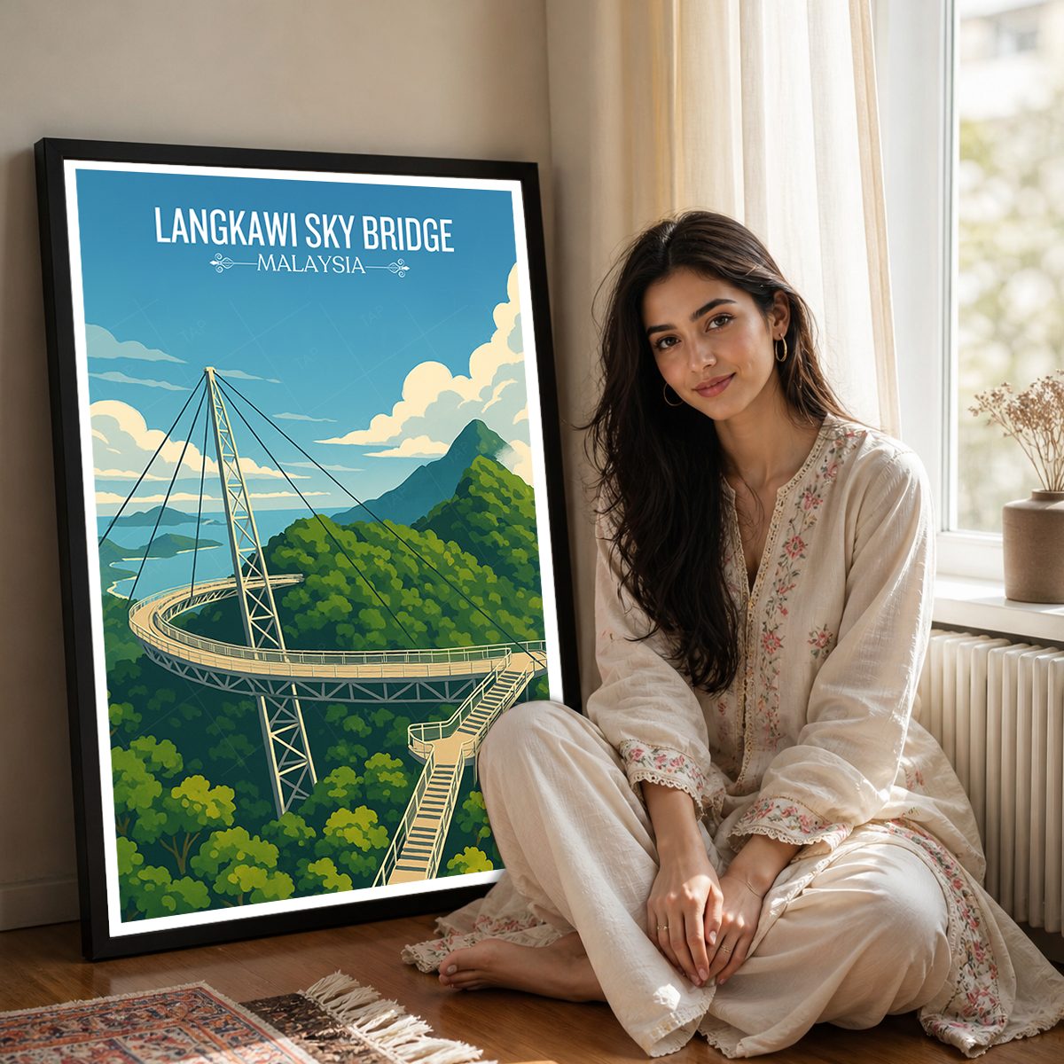 Langkawi Sky Bridge - Malaysia - Travel Wall Art Deco Poster Print