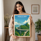 Langkawi Sky Bridge - Malaysia - Travel Wall Art Deco Poster Print