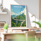 Langkawi Sky Bridge - Malaysia - Travel Wall Art Deco Poster Print