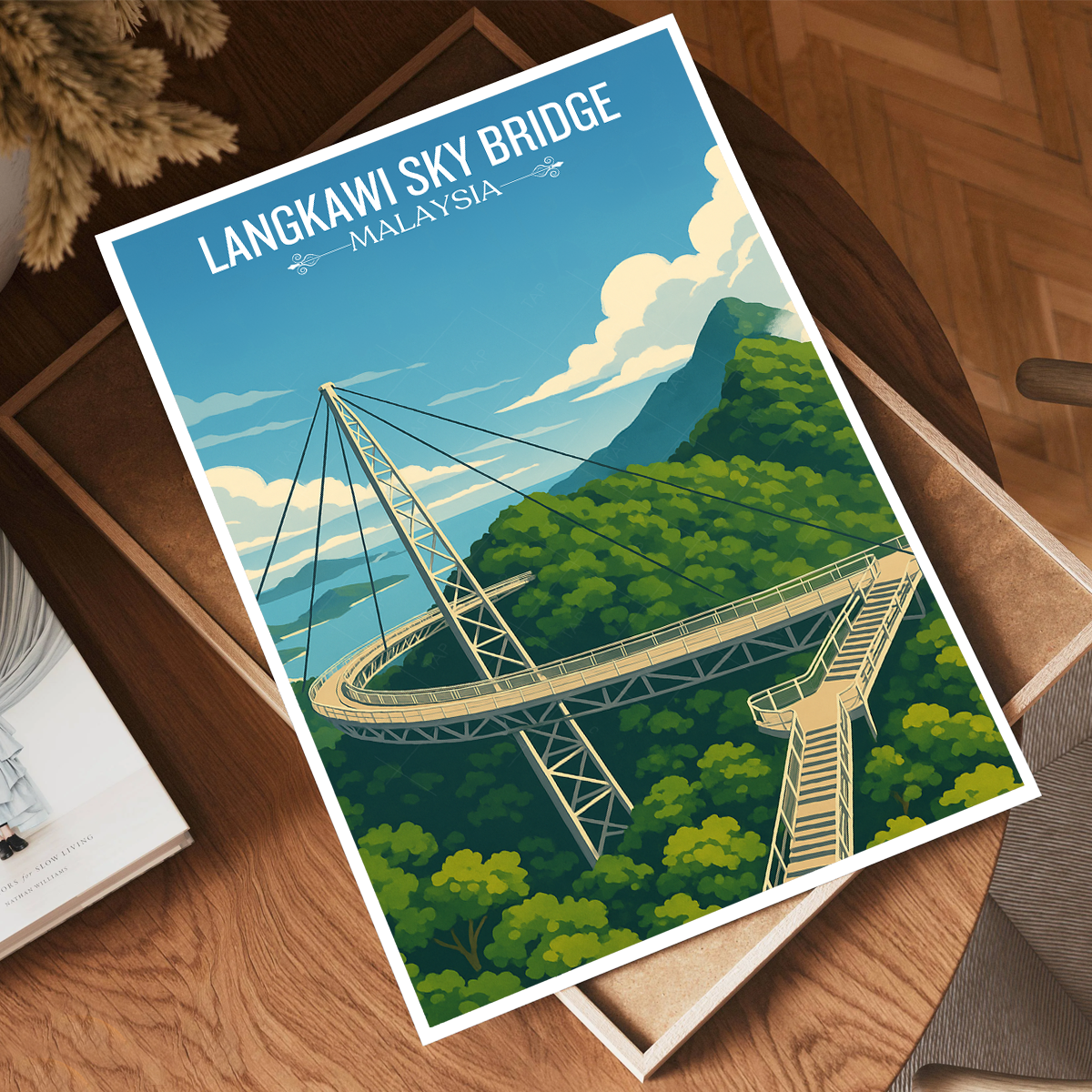 Langkawi Sky Bridge - Malaysia - Travel Wall Art Deco Poster Print