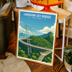 Langkawi Sky Bridge - Malaysia - Travel Wall Art Deco Poster Print
