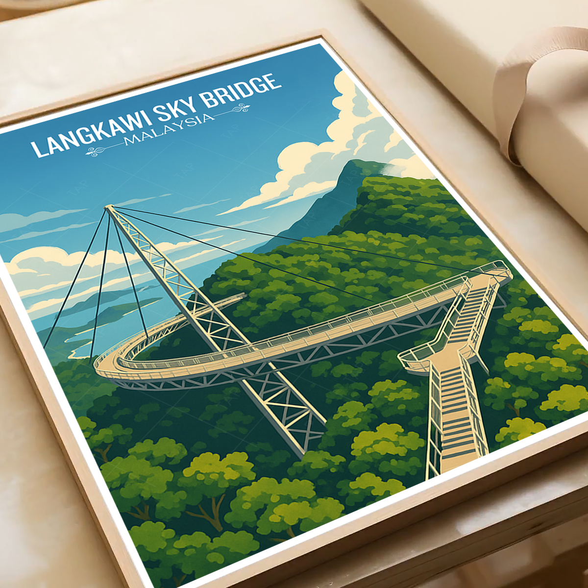 Langkawi Sky Bridge - Malaysia - Travel Wall Art Deco Poster Print