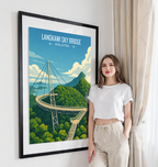 Langkawi Sky Bridge - Malaysia - Travel Wall Art Deco Poster Print