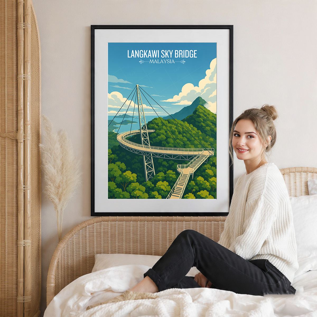 Langkawi Sky Bridge - Malaysia - Travel Wall Art Deco Poster Print