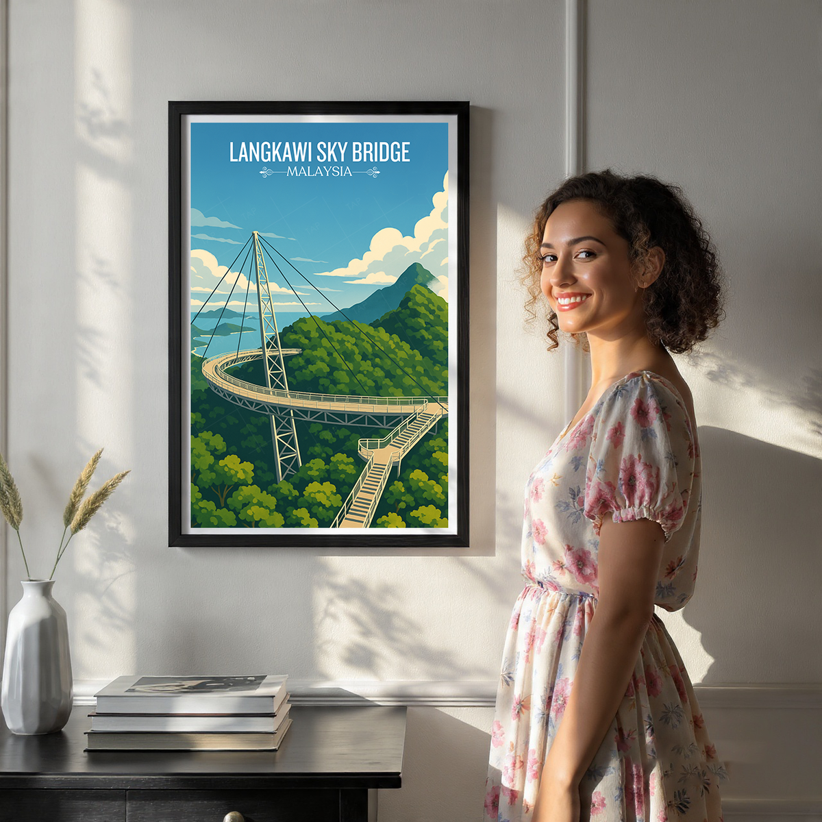 Langkawi Sky Bridge - Malaysia - Travel Wall Art Deco Poster Print