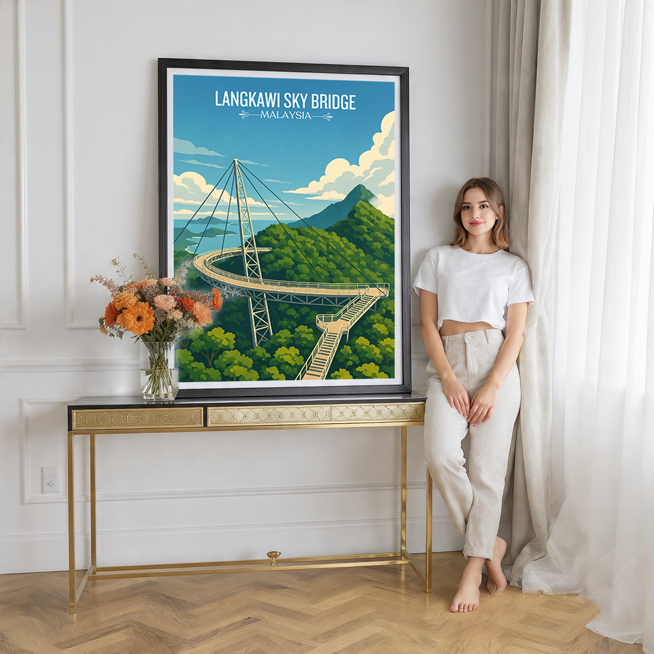 Langkawi Sky Bridge - Malaysia - Travel Wall Art Deco Poster Print