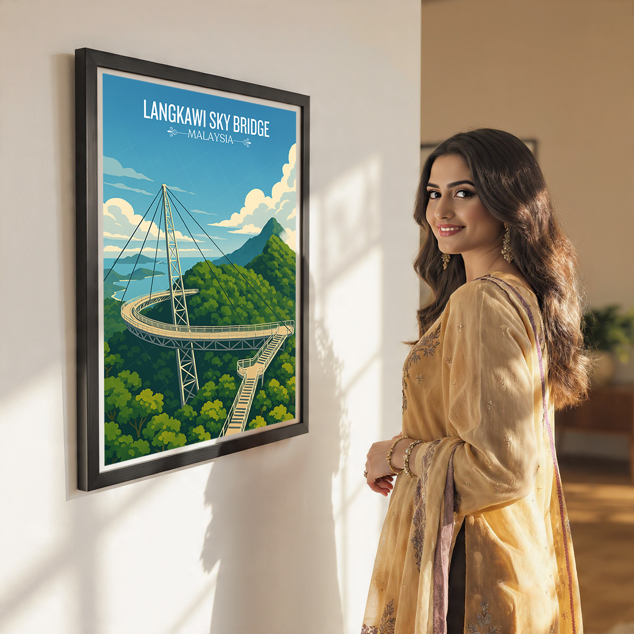 Langkawi Sky Bridge - Malaysia - Travel Wall Art Deco Poster Print