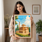 Malacca Mosque - Malaysia - Travel Wall Art Deco Poster Print