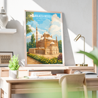 Malacca Mosque - Malaysia - Travel Wall Art Deco Poster Print