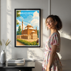Malacca Mosque - Malaysia - Travel Wall Art Deco Poster Print